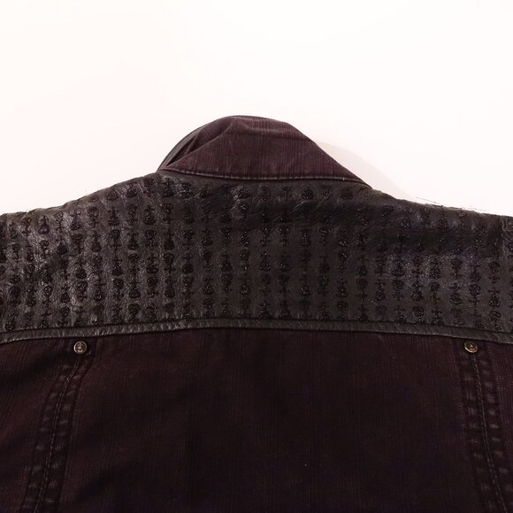 Elvis Jesus Leather Denim Mens Black Medium Biker Jacket - Picture 13 of 16